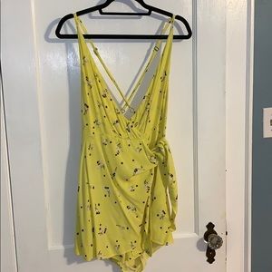 Free people yellow romper size 8